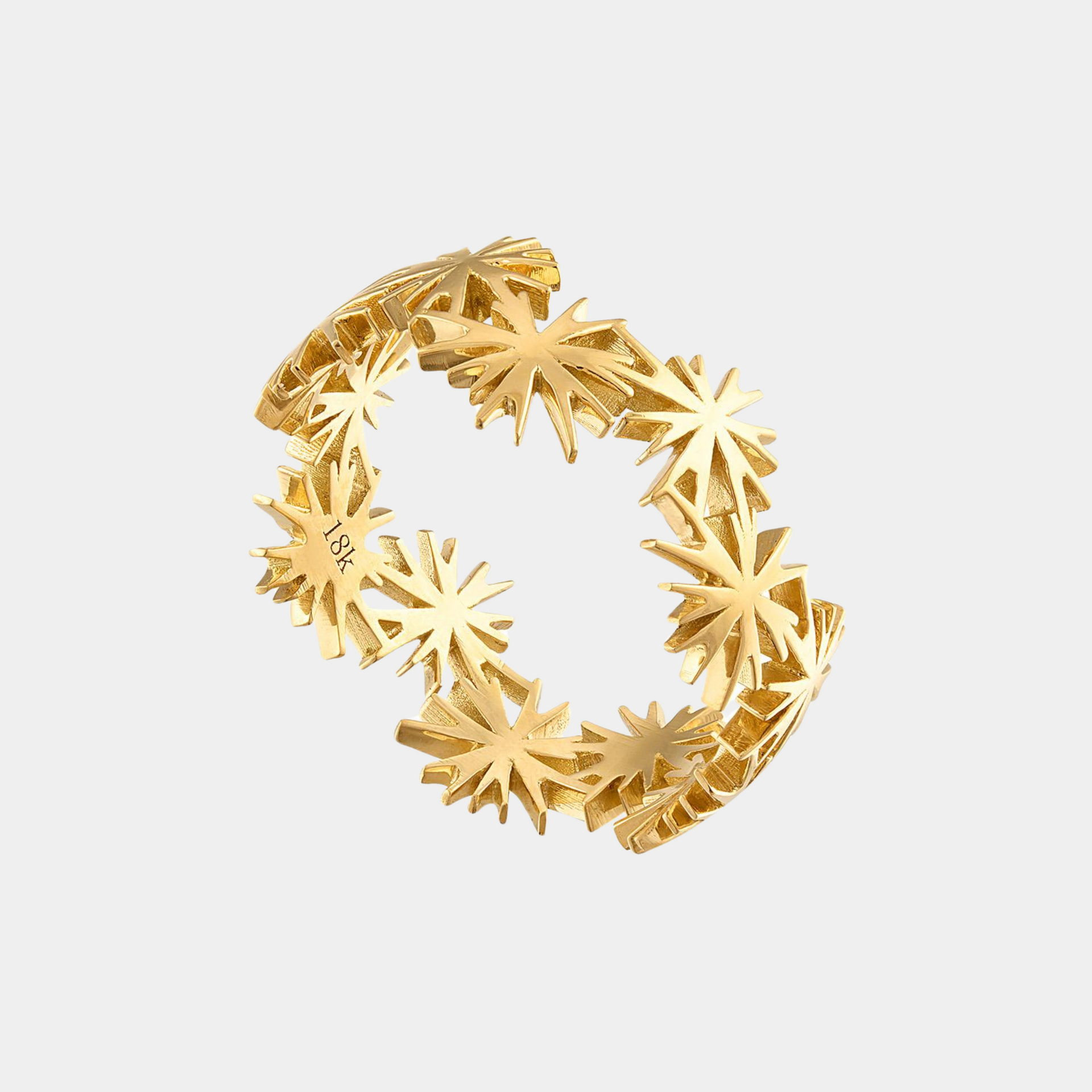 Burst Ring in solid Yellow Gold